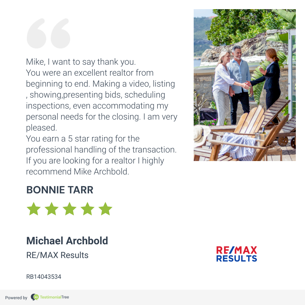 You Were An Excellent REALTOR From Beginning To End | RE/MAX Results | Hoosier Home Listings | Michael Archbold