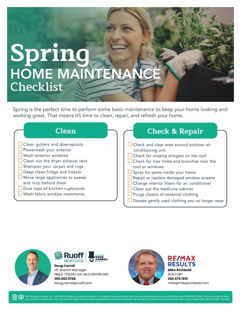 Insider Hack - Spring Home Maintenance Checklist | RE/MAX Results | Hoosier Home Listings | Michael Archbold