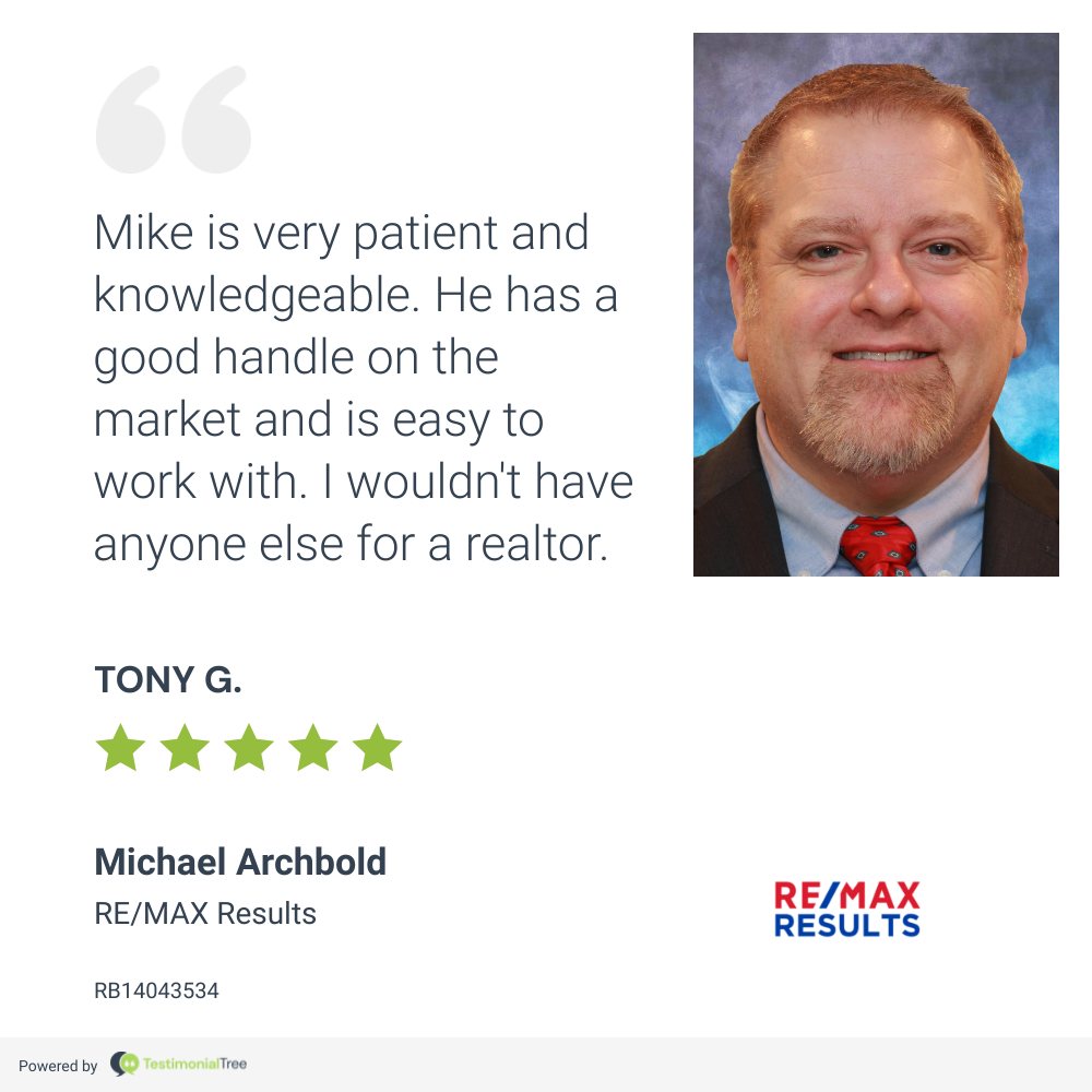 Five Star Testimonial: I Wouldn't Have Anyone Else For a REALTOR! | RE/MAX Results | Hoosier Home Listings | Michael Archbold