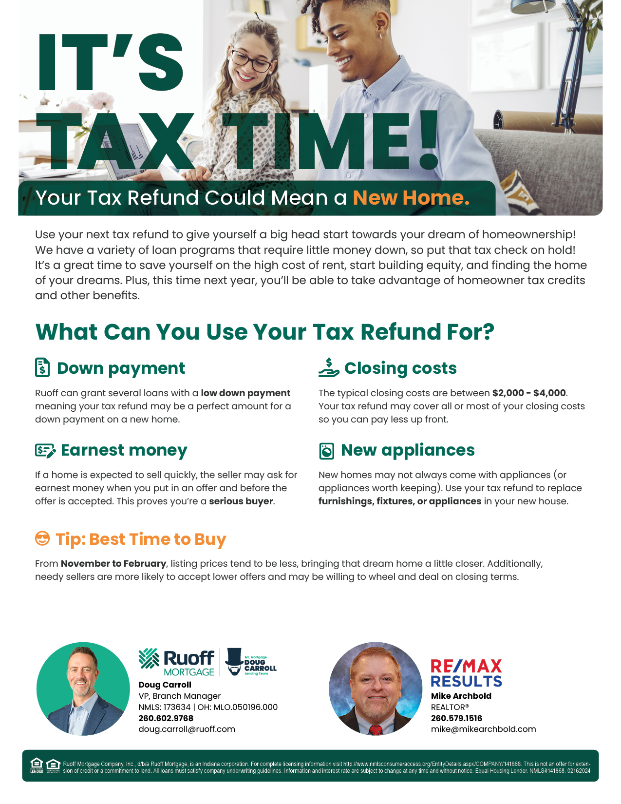 Your Tax Refund Could Mean a New Home | RE/MAX Results | Hoosier Home Listings | Michael Archbold